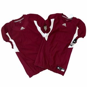 Adidas Techfit Football Jersey Lot Burgundy M&L